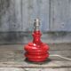 Vintage red glass lamp, table lamp, bedside lamp.