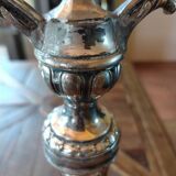 Victorian silver-plated bronze lamp base.