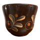 Jardinière est-allemande marron foncé avec motif floral dans le style de Khokhloma