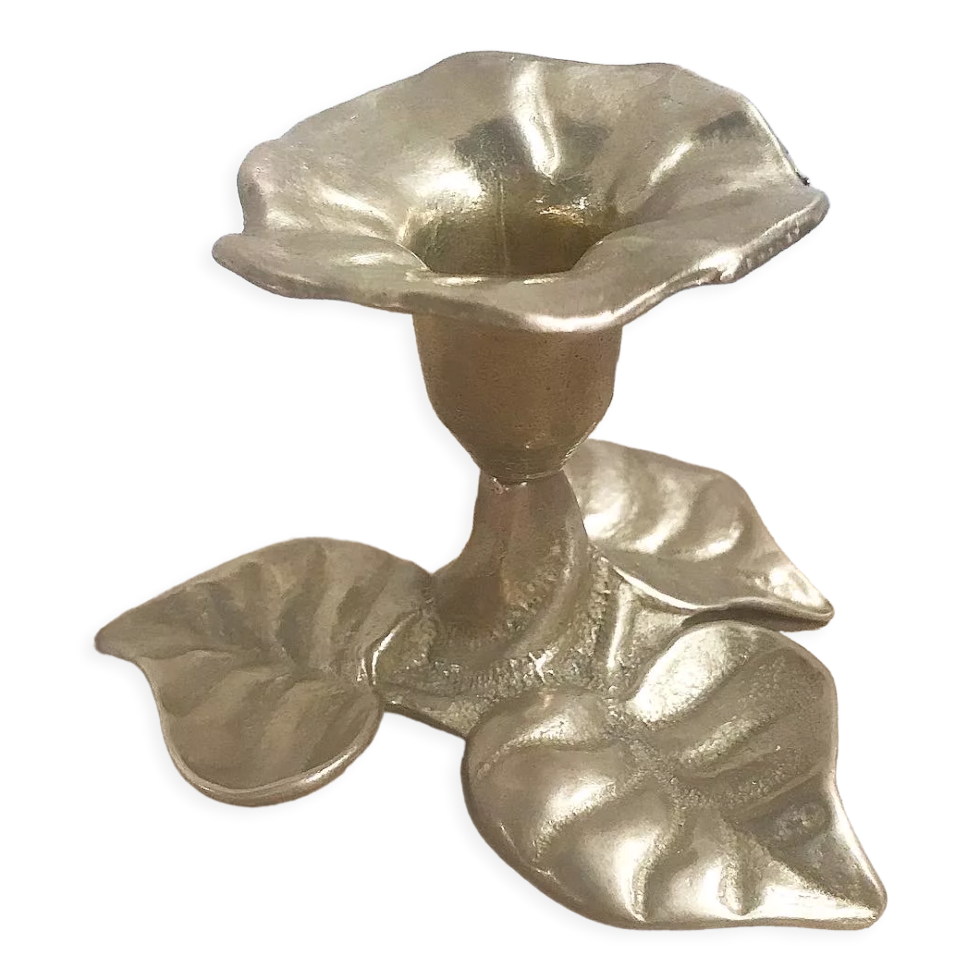 Brass flower candle holder
