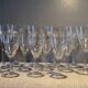 12 glasses - 6 water - 6 wine - Small carved decoration - Period 1900