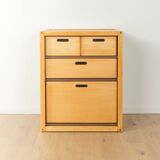 Flötotto chest of drawers, 1970s, beech, brown HPL, 4 drawers
