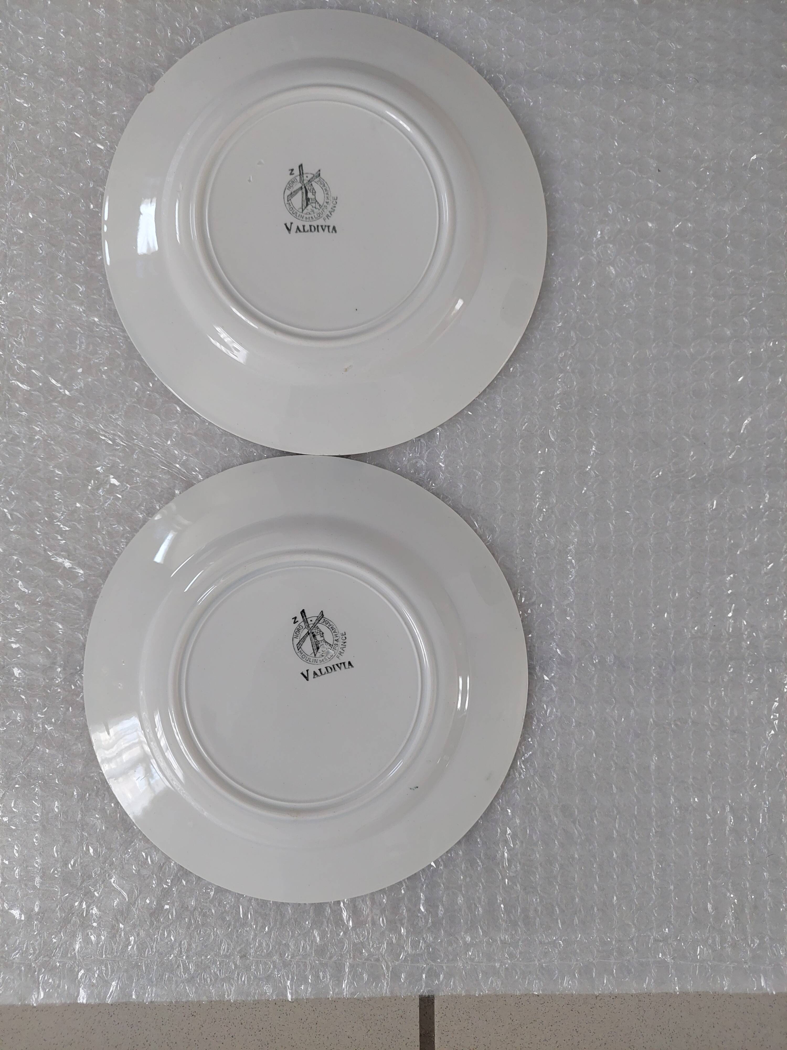 Set of 6 plates porcelain moulin des loups & hamage nord model valdivia used