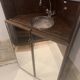 Vintage corner bar with fridge, corner unit/sink