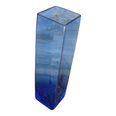 Vase vintage en verre bleu