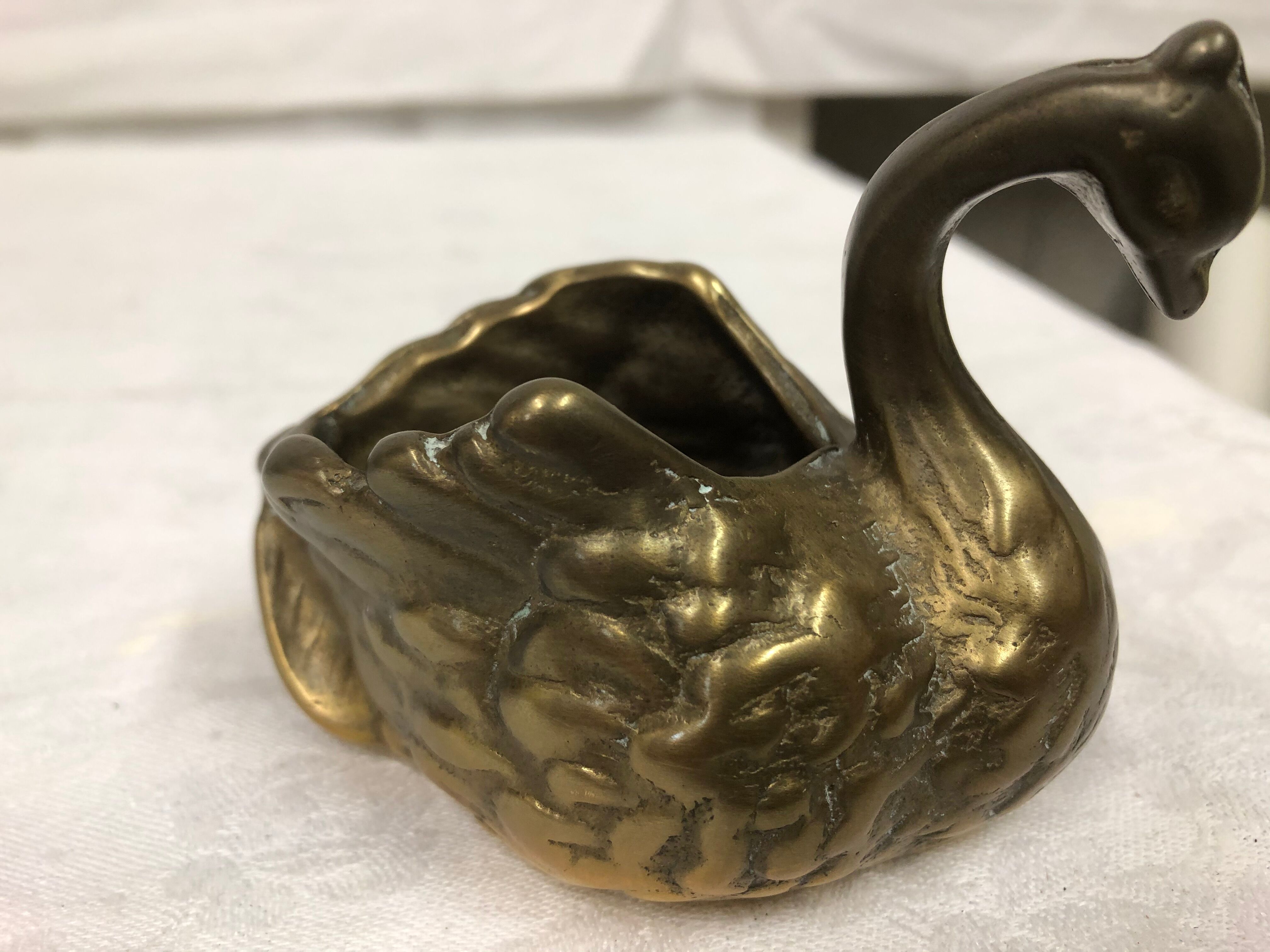 Cygne laiton vintage des années 70