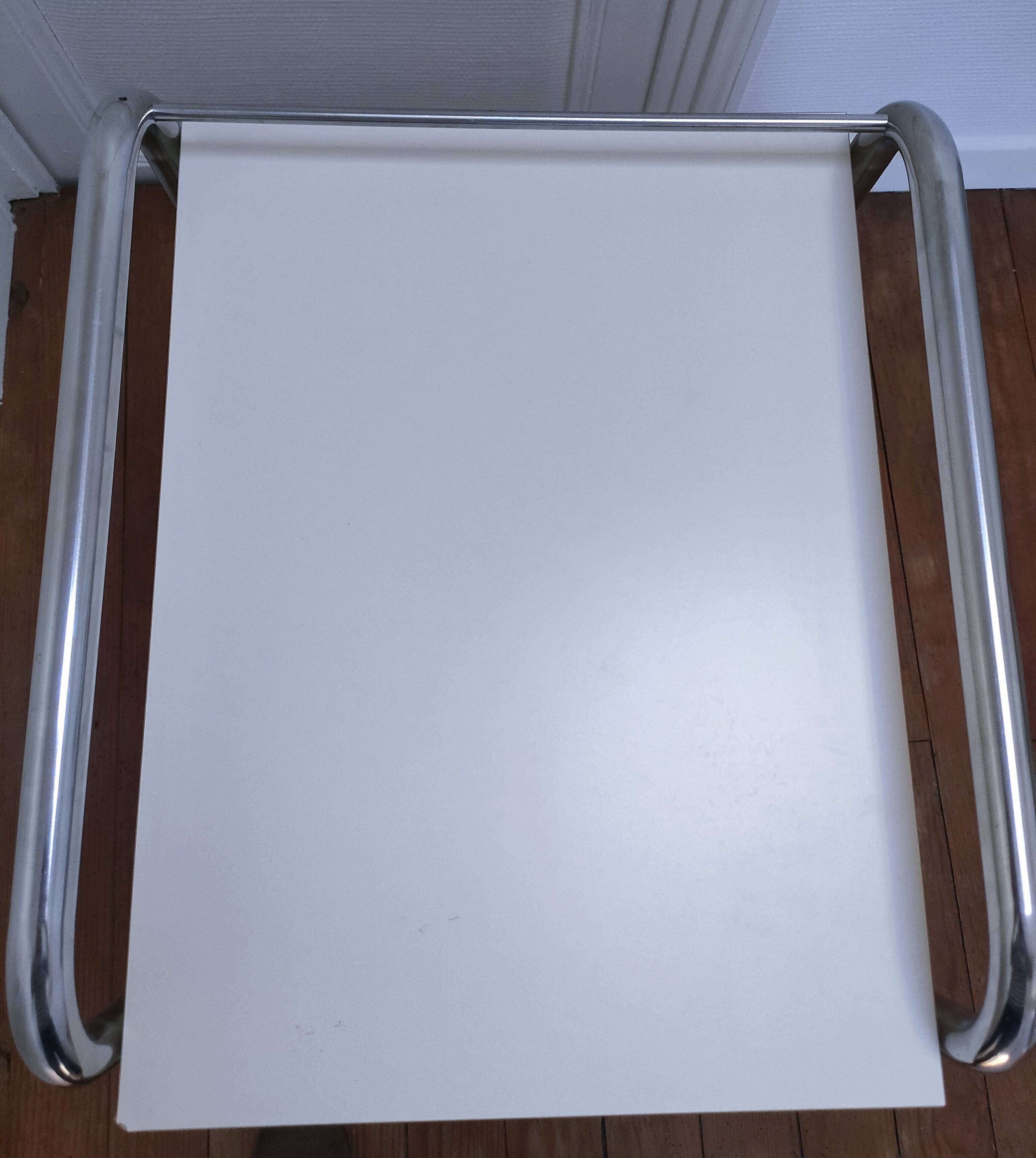bedside table stainless steel lacquered metal 80s design