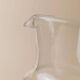 Vintage glass pitcher - clear glass with blue handle - Mid-Century design from Italy in the 1970s - elegant table decoration, retro gift idea.