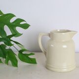 Water pitcher, beige ceramic, 1940s vintage French
