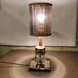 Art Deco mirror lamp, copper and glass