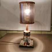Art Deco mirror lamp, copper and glass