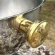 Large Aluminium Champagne Ice Bucket with Gold Tone Handles