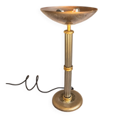 Lampe à poser Rhoum JRL en métal doré et argenté – Colonne cannelée, fabrication française