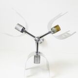 Chandelier ceiling light chrome steel 1970 vintage space age 70s seventies