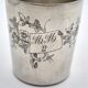 Ercuis silver-plated timbale, engraved floral decoration and monogram m.m – a23
