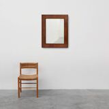 Antique rectangular walnut wall mirror, France ca. 1880