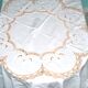 Vintage round tablecloth in embroidered and openwork cotton 160x160cm *M3*