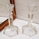 Paire bougeoirs verre