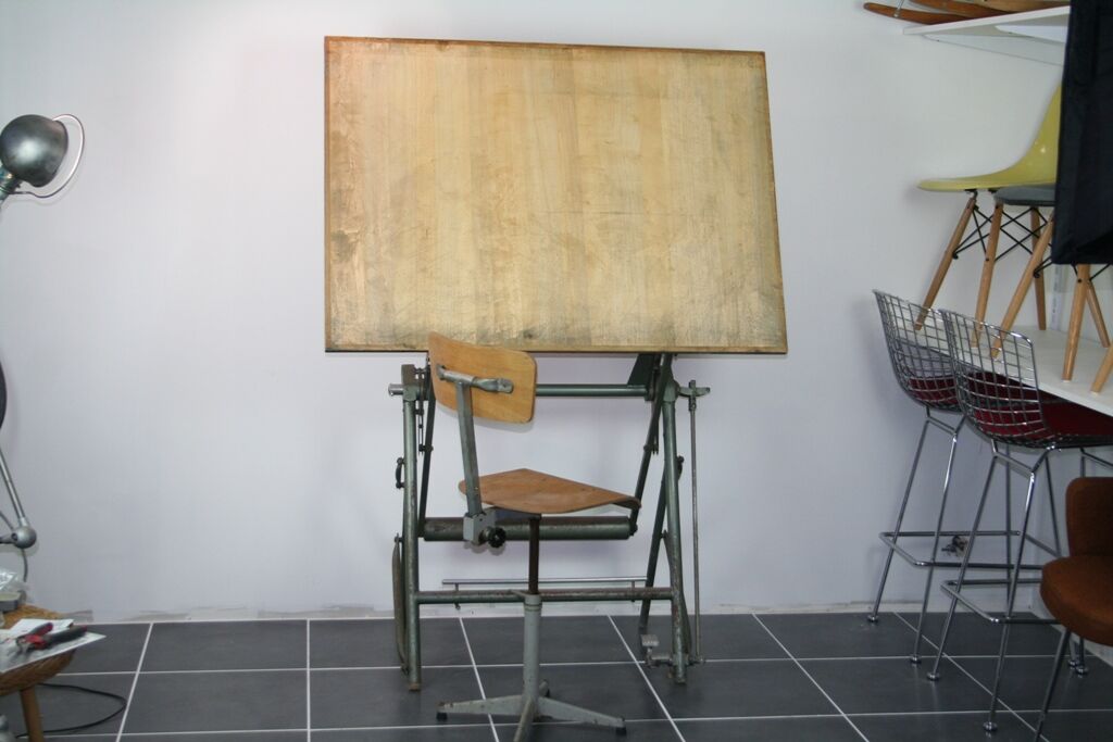 Table foldable architect drawing Sautereau years 50