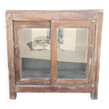 Old square wooden display case