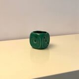 Dice-shaped ceramic pencil holder