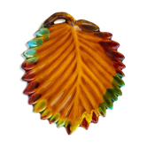 Slurry leaf dish with autumnal hues of Vallauris