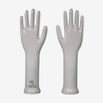 Pair of hands porcelain glove mold West Germany