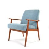 Renovated vintage armchairs sky blue