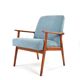 Renovated vintage armchairs sky blue
