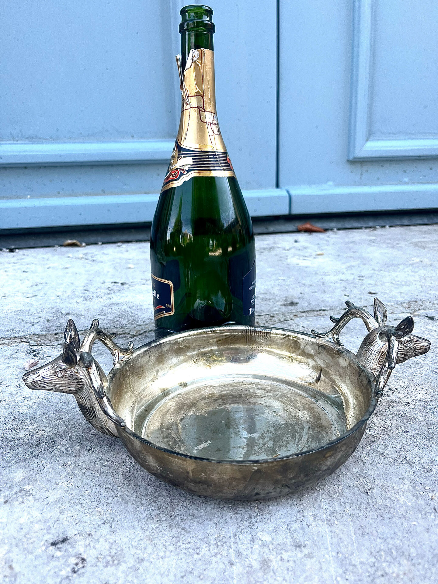 Stag Head Ice Dish Silver Plated Deer Barware