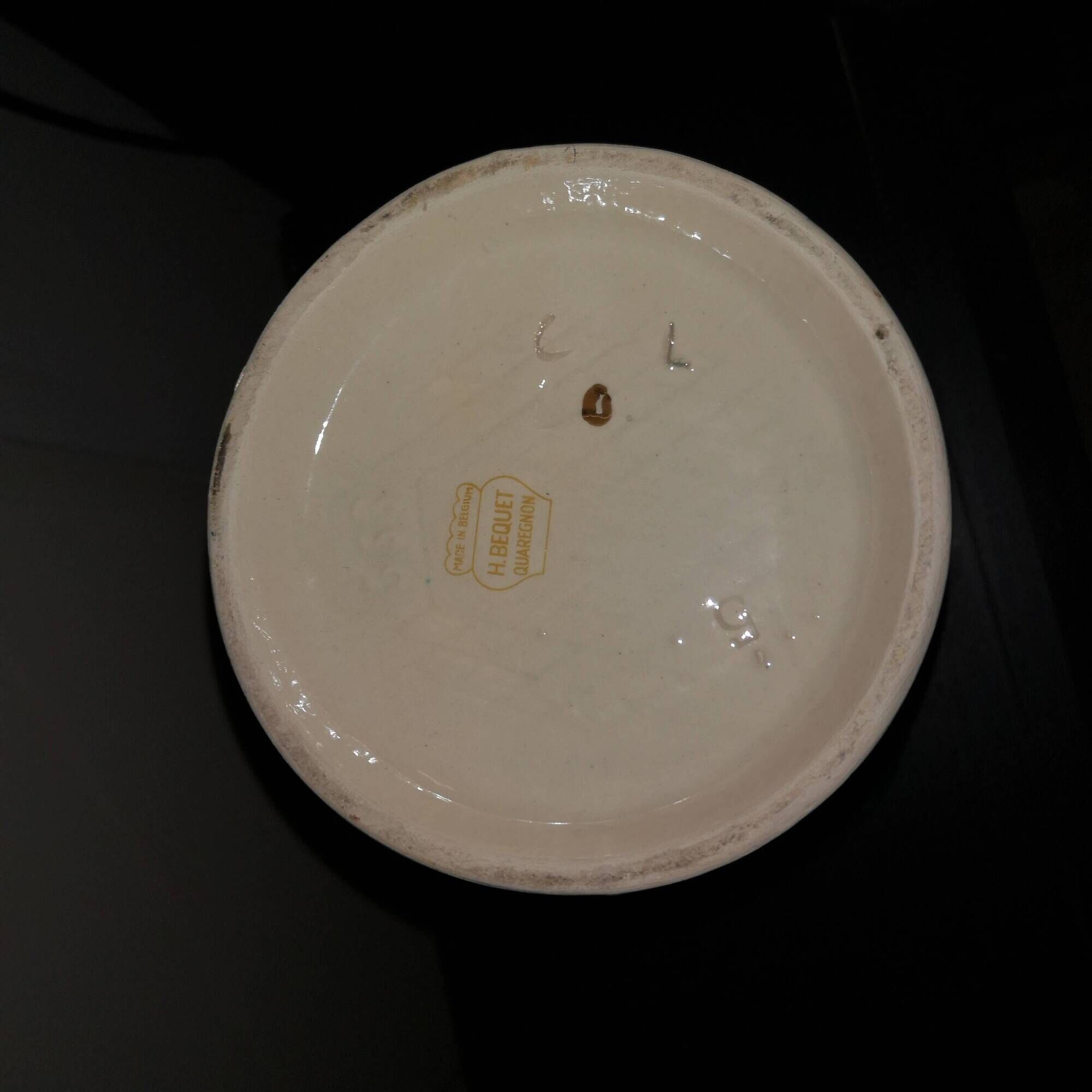 large sculptural vase "with hole" by Hubert Bequet – Smyrna decor – 1950s/60s
