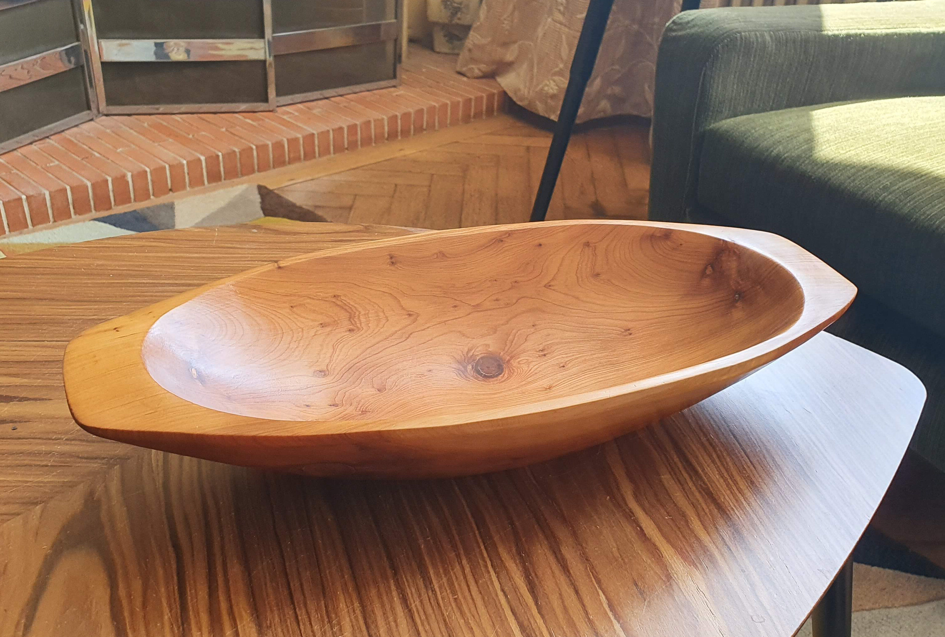 70s wooden fruit cup