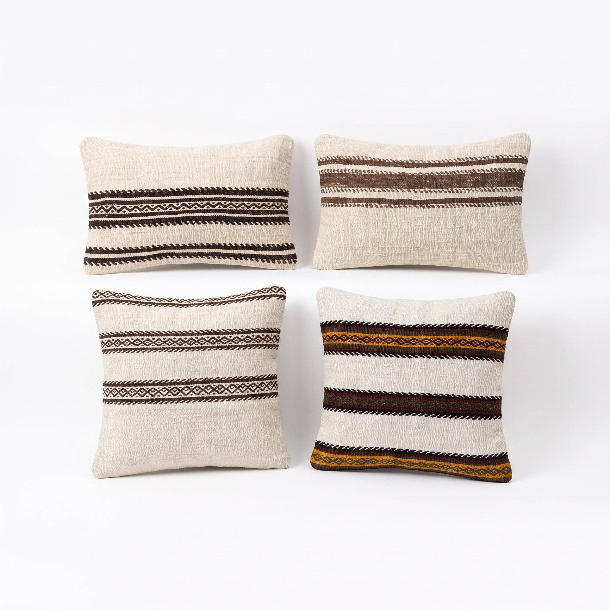 Set of 4 vintage kilim cushion covers 41x61 cm
