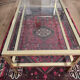 Pierre Vandel Paris 1970s vintage coffee table in brass and glass.
