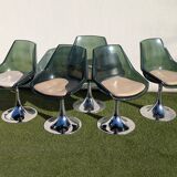 Oval dining table & 6 Gastone Rinaldi vintage chairs Roche Bobois
