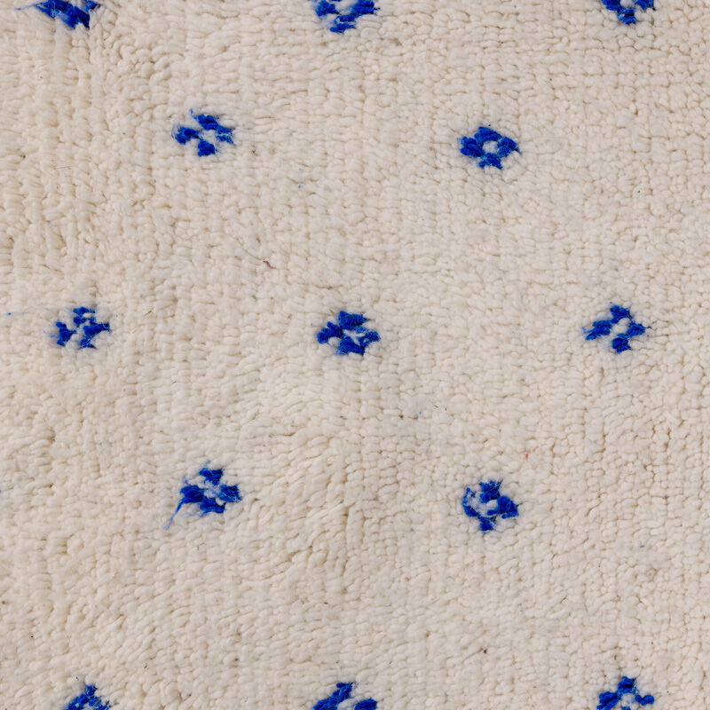 Tapis marocain pois bleu 105x155 cm