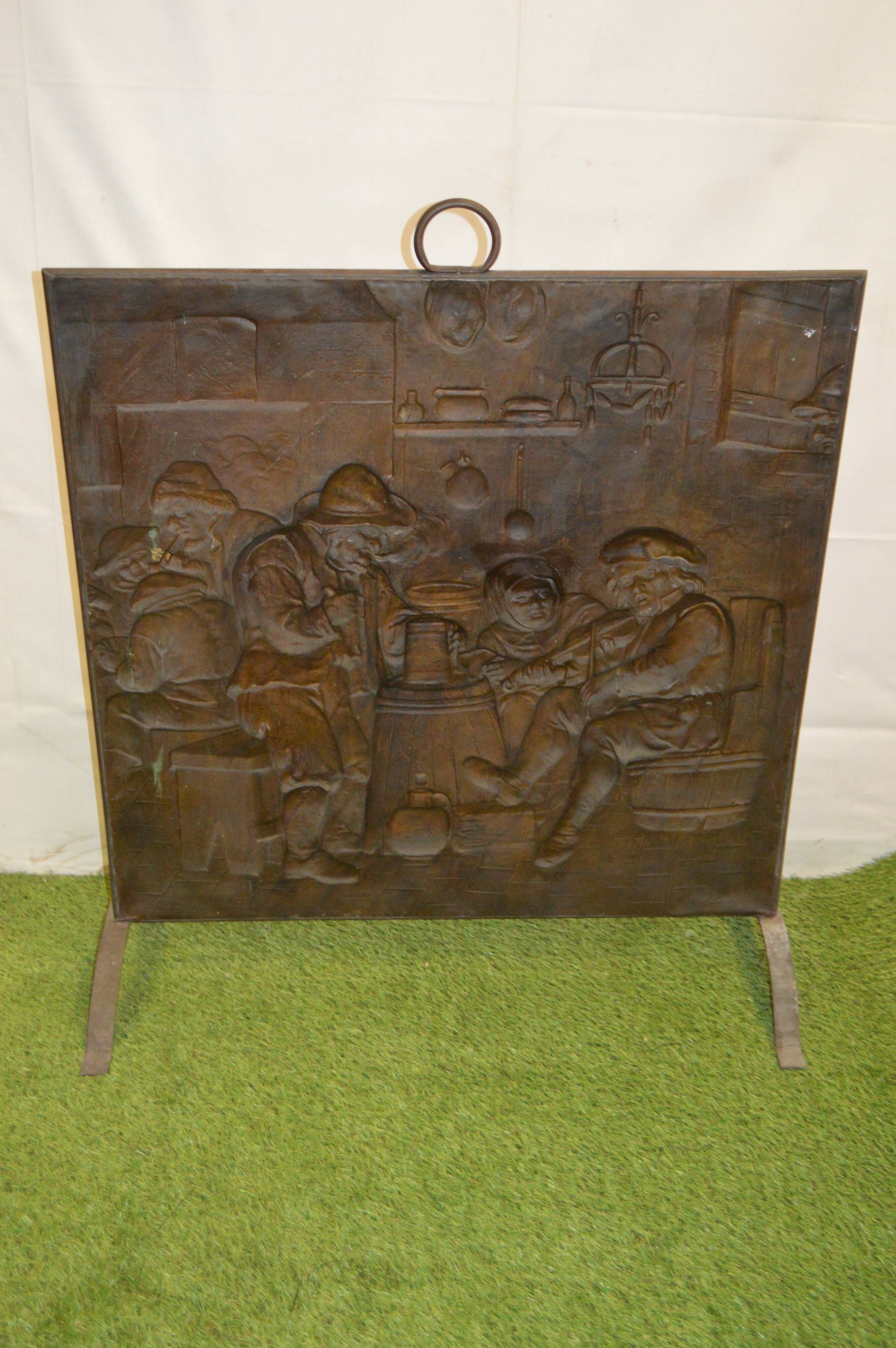Brass fireplace firewall