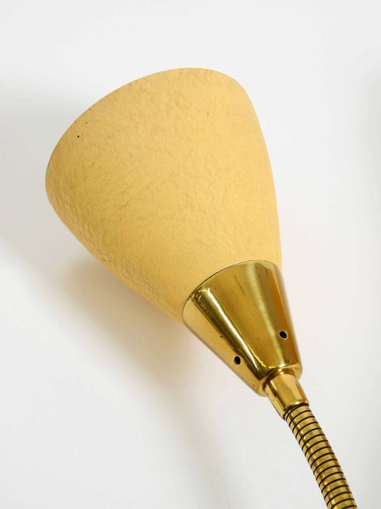 Mid Century unused brass wall lamp with double shade by Cosack Leuchten