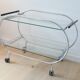 Desserte chariot chrome et verre vintage