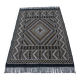 Vintage Berber Carpet Black and Beige Authentic Design Chic Ethnic Style