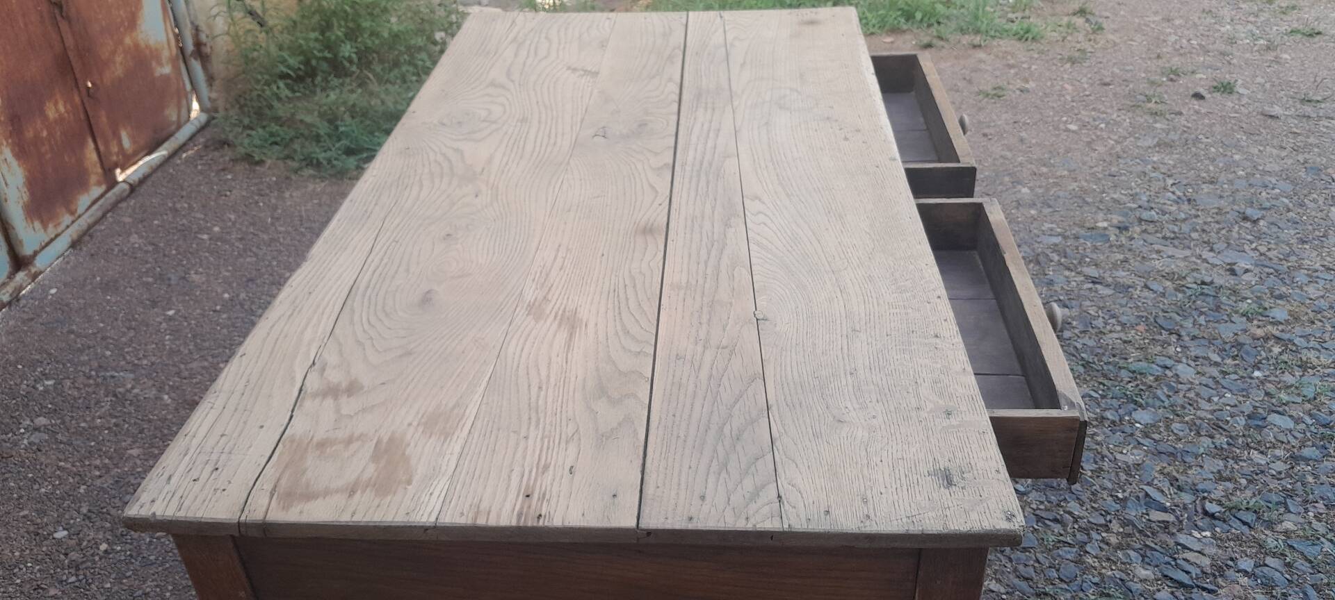 Farm table oak 2 drawers