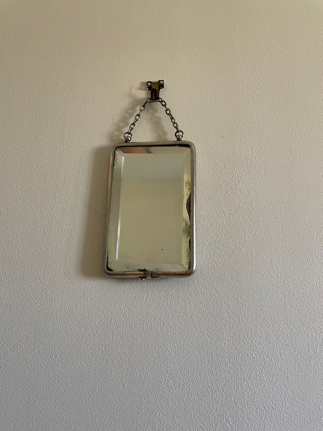 Small beveled barber mirror