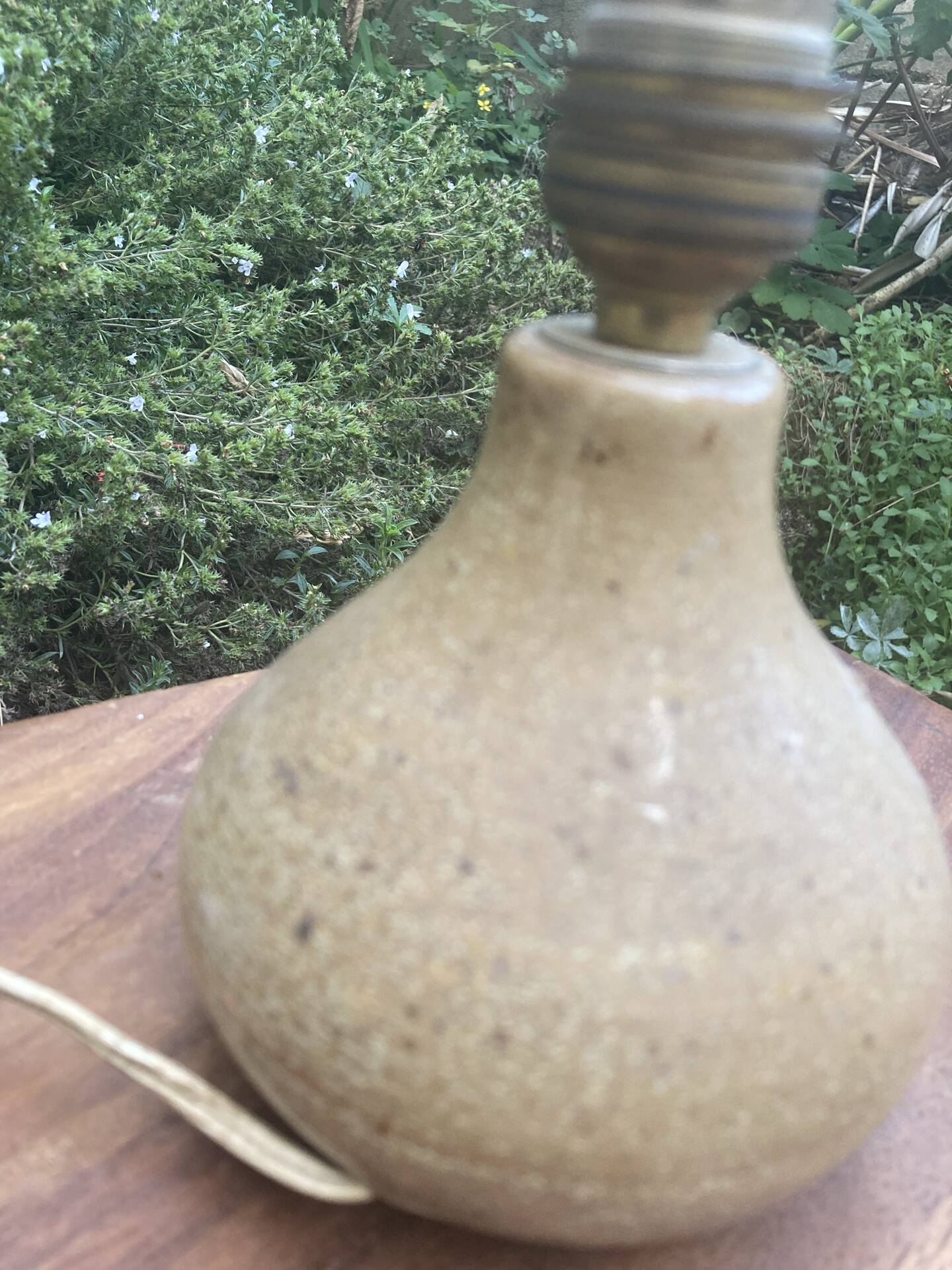 Ceramic bedside lamp signed