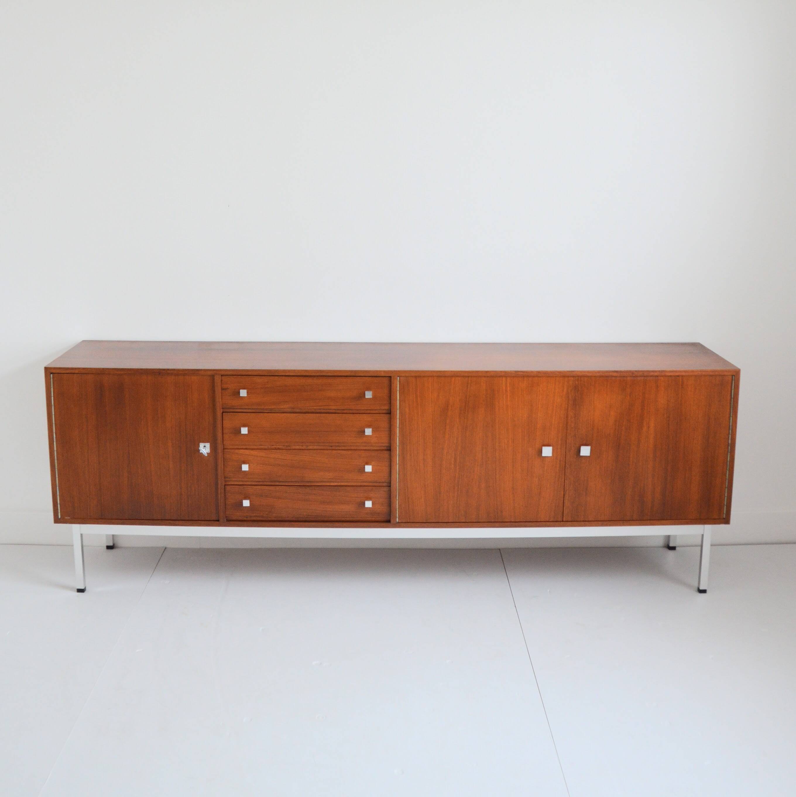 Superb teak and chrome sideboard 1960 vintage Belgium