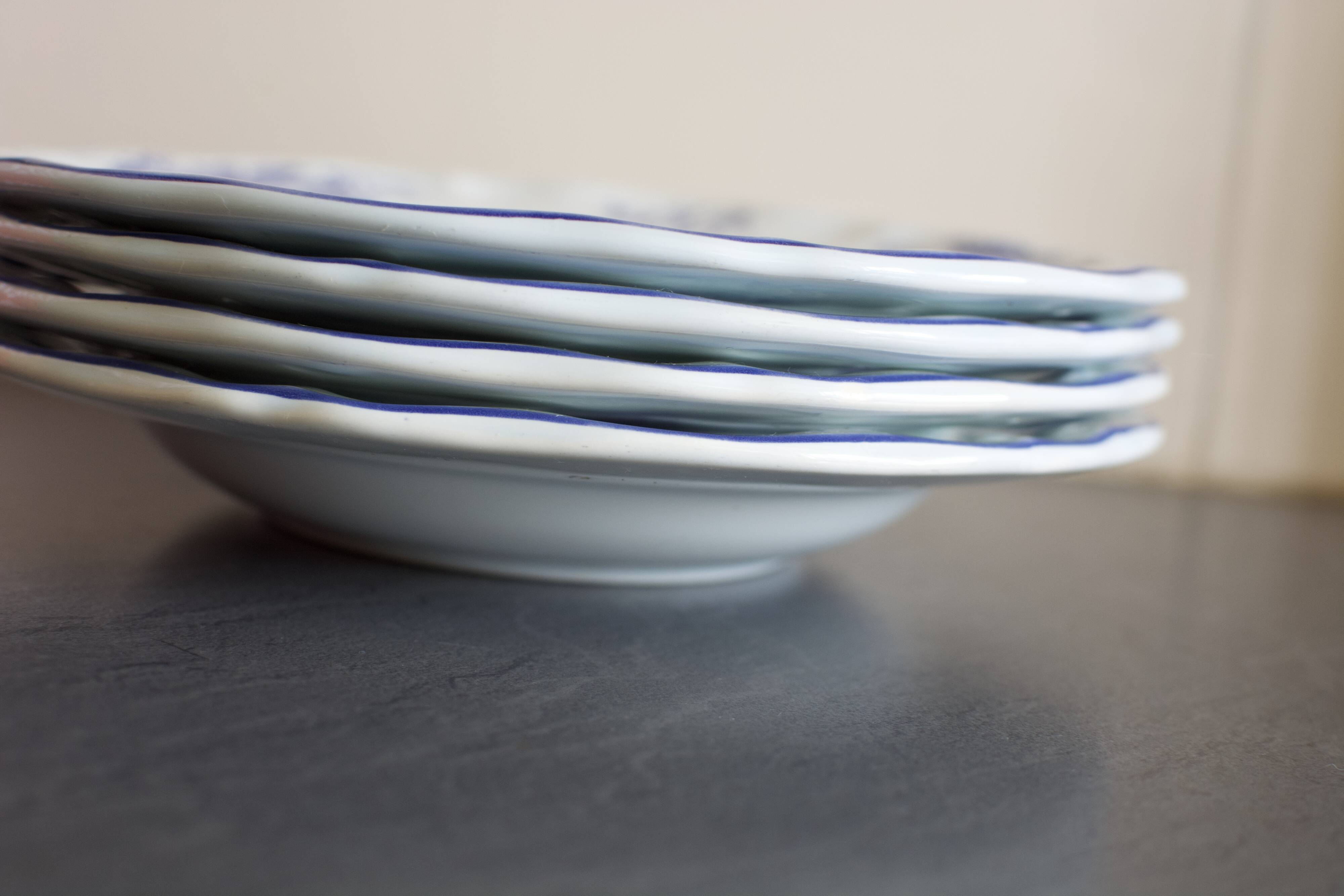 4 vintage Luneville earthenware plates