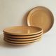 Set of 6 flat plates in Brenne stoneware from France vintage
