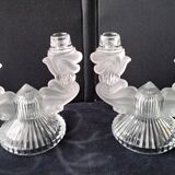 Pair of candlesticks, Bohemian crystal candle holders.