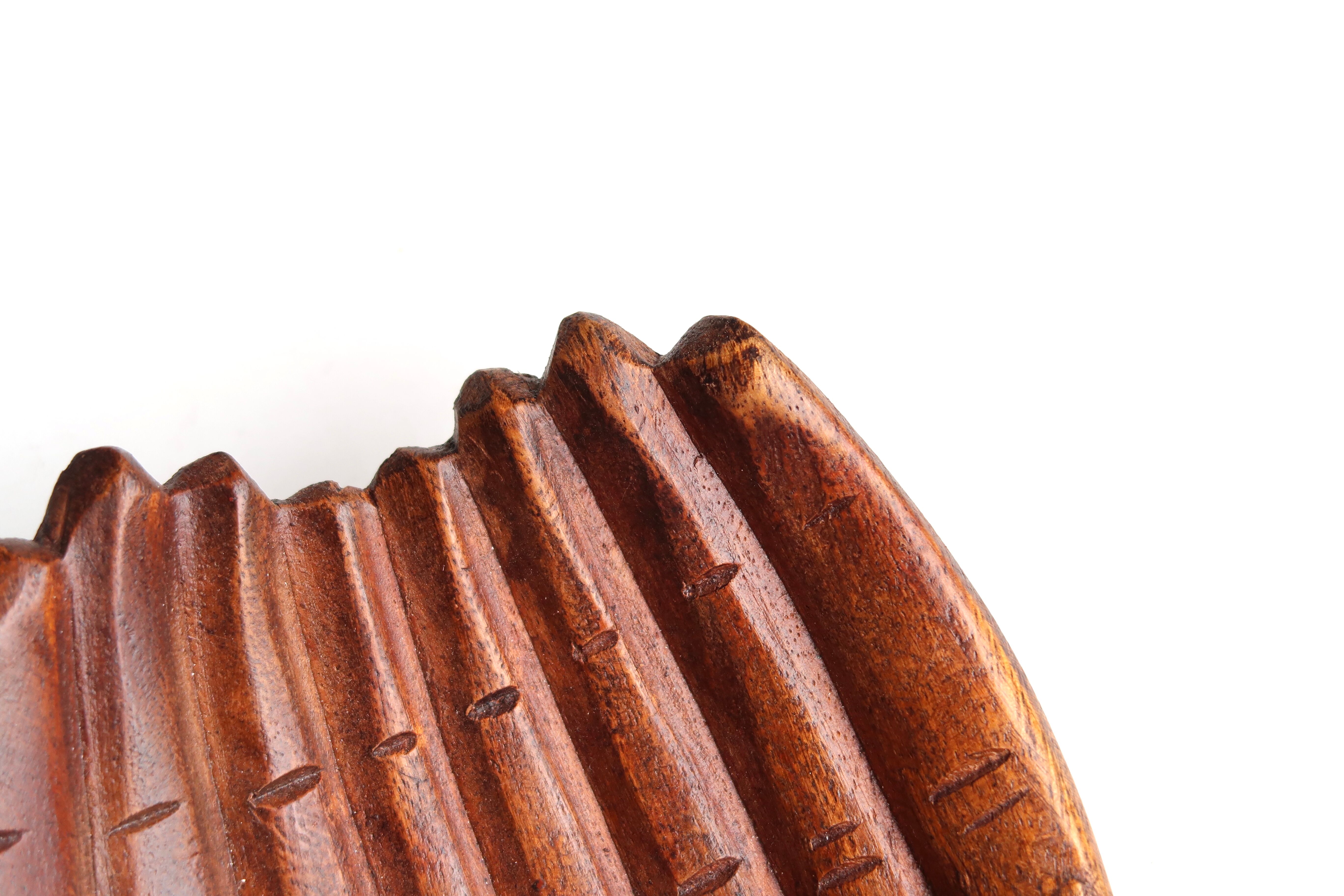 Empty pocket, hands joined in carved wood, 70s