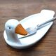 Duck-shaped foie gras dish