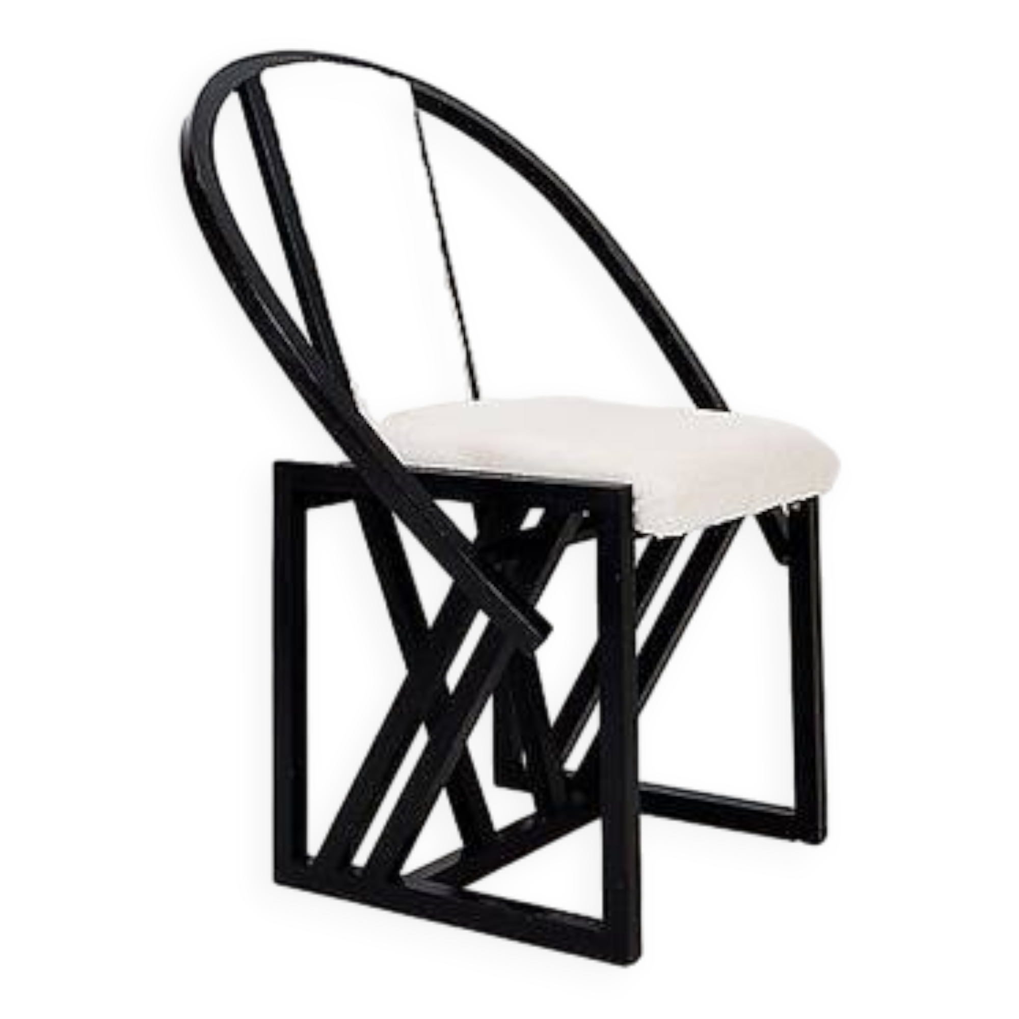 "Contrast" Armchair by Pascal Mourgue 1982 - Faux Sheepskin upholstery